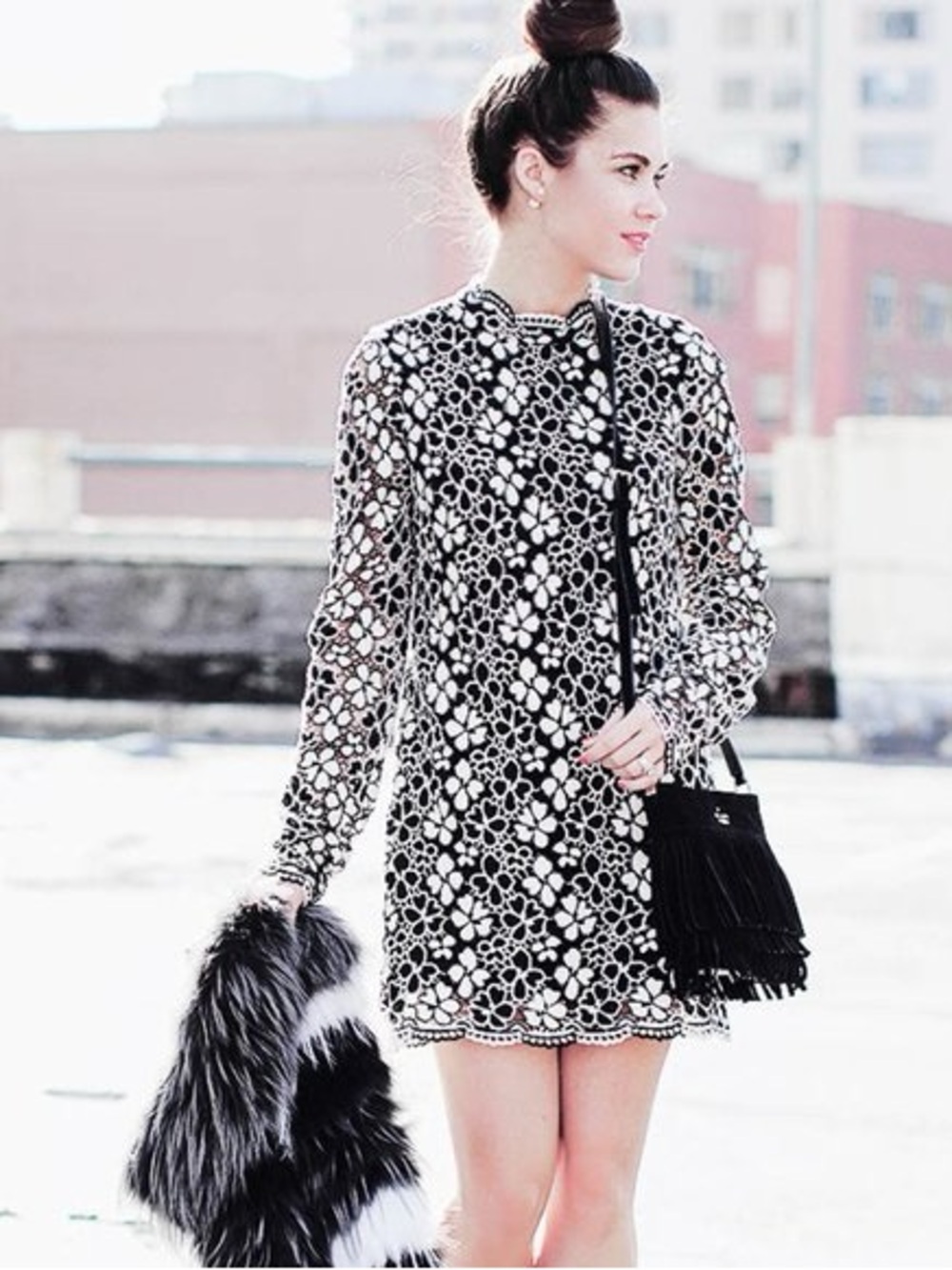 Tracy Reese Lace Floral Mini Dress